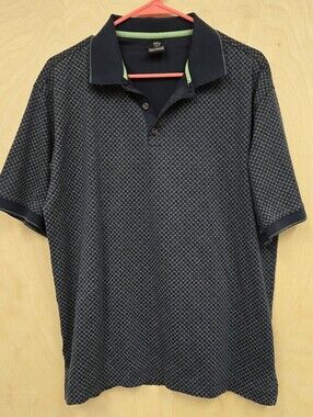 Men's Dark Blue And Green Short Sleeve Nike Golf Shirt